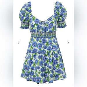 Alice and Olivia Crawford Sweetheart Smocked Floral Dress Size 4 Like New